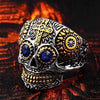 Image of Stainless Steel Gothic gold Carving kapala skull mask Ring fashion Gift for men - Shopiment