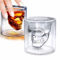 Halloween Skull Double Transparent Glass Beer Cup For the Home Bar Beer Water and Party Hotel Wedding Glasses Gift Drinkware - Shopiment