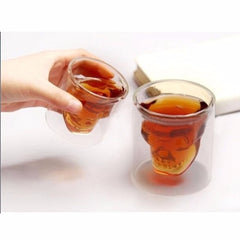 Halloween Skull Double Transparent Glass Beer Cup For the Home Bar Beer Water and Party Hotel Wedding Glasses Gift Drinkware