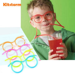 Funny Soft Plastic Straw Glasses Unique Flexible Drinking Tube Kids Party Bar Accessories - Shopiment