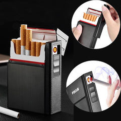 Usb Lighter Electric Cigarette Case Over Windproof Rechargeable Flameless Lighter - Plasma Lighter - Shopiment